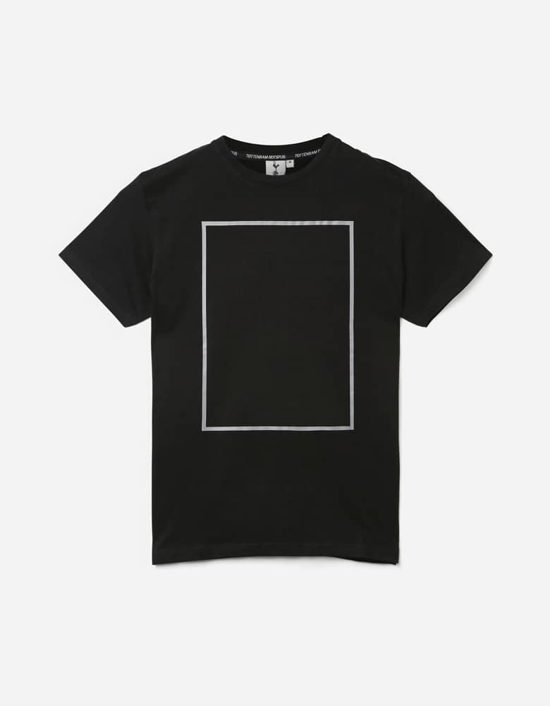 Classic flat lay shot of black t-shirt